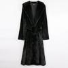 Winter Women Faux Rabbit Fur Coat Long Fur Coat Loose Lapel OverCoat