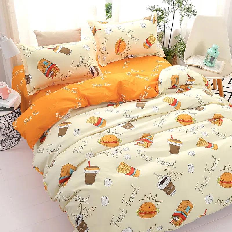 Мягкий пододеяльник, простыня, наволочка, комплект постельного белья с рисунком Love Hear