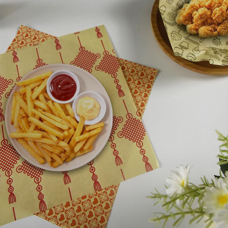 50Pieces Of Absorbent Paper Sandwiches Burgers Fries Fried Food Wrappers Plate Mats Waxed Paper And Baking Paper