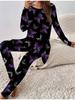 Евро-американская мода 3D принт бабочки женская футболка с длинным рукавом на четыре сезона + длинные брюки комплект из двух предметов. Идеальный подарок на Новый год и Рождество
