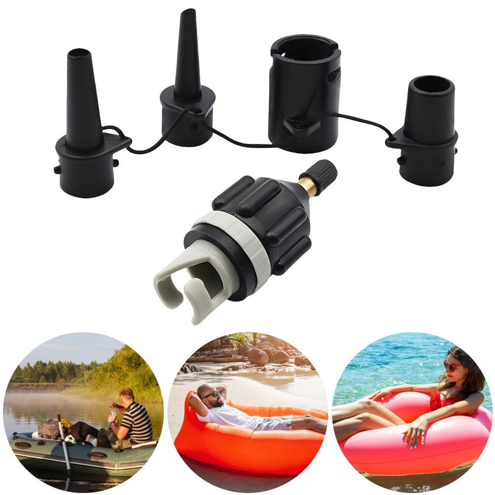 4 In1 Set Inflatable Pump Adapter with Air Valve Nozzles Paddle Boat Kayak Air Valve Pump Connector for SUP Stand-Up Paddleboard