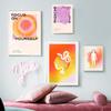 Retro Psychedelic Gradient Mindful Quotes Wall Art Canvas Painting Nordic Posters And Prints Wall Pictures For Living Room Decor