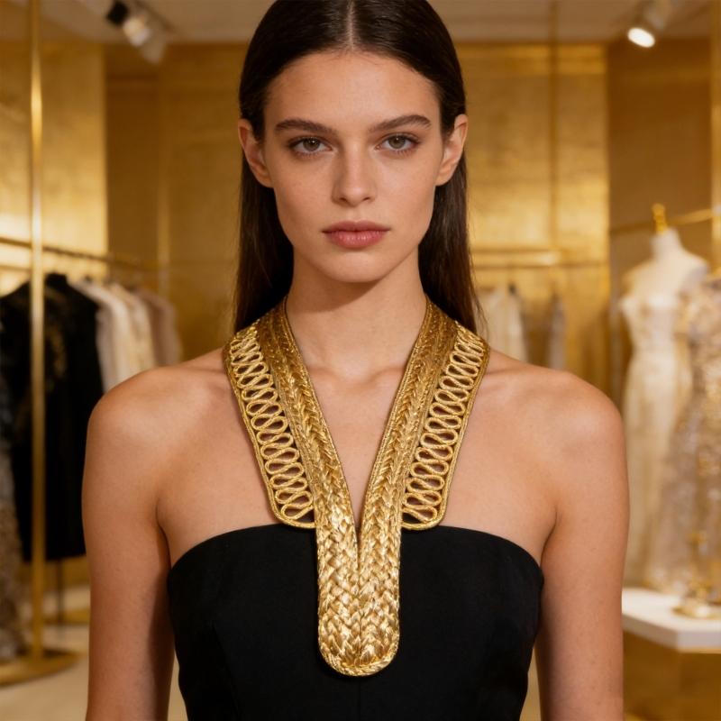 Золотая Нить Воротник Отделка Пришивная Аппликация Для Ручного Пошива Костюмов И Танцевальной Одежды Украшение Швейные Аксессуары