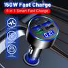 5V 3.1A 5port Car Charger USB Type C PD Fast Charging QC3.0 Auto Phone Charger Adapter with LED Voltage Display for iPhone Xiaomi Huawei