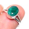 Emerald(Simulated) Gemstone Handmade 925 Sterling Silver Jewelry Ring S.8 B8G32