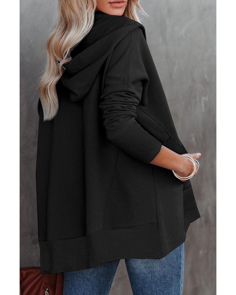 Azura Exchange Batwing Sleeve Hoodie with Pocketed Henley