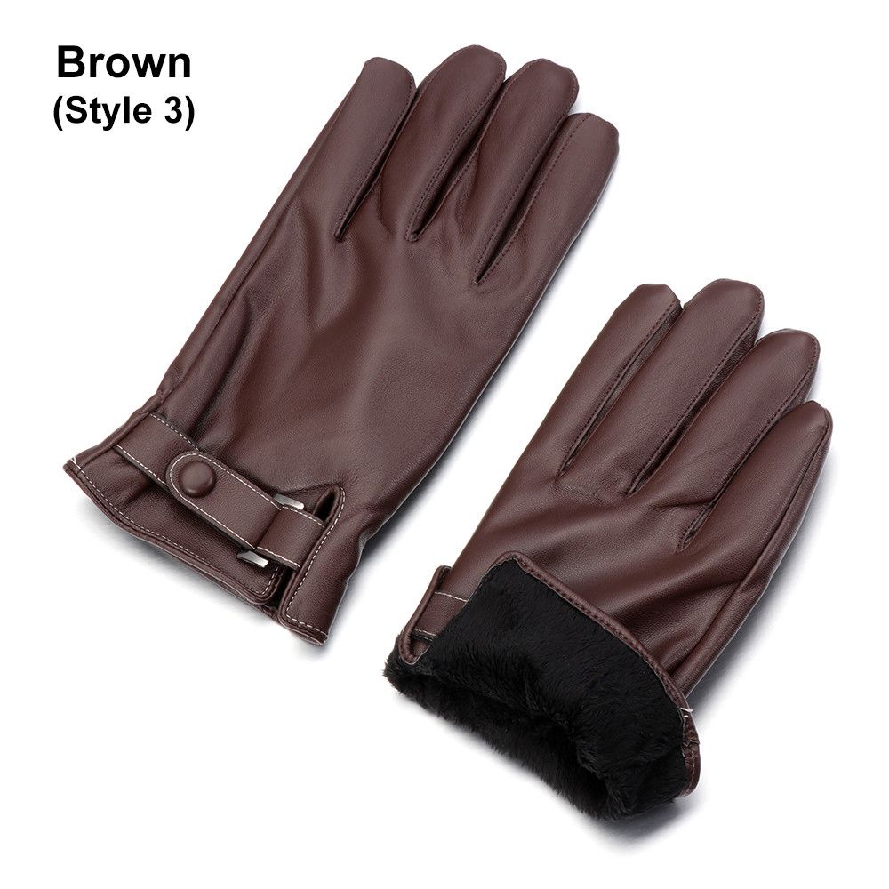Winter Warm Windproof Waterproof Driving Gloves Leather Gloves Fleece Thermal Touch Screen