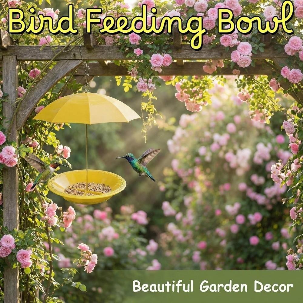 Weatherproof Umbrella Bird Feeder UV Protection Bird Water Drinker Bird Food Dispenser Outdoor