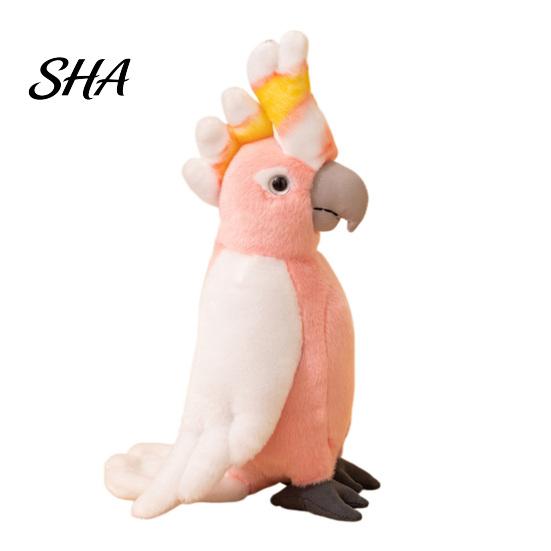 Cute Bird Plush Decoration Parrot Toy, Soft Stuffed Animal for Kids, Pink Realistic Doll with Fluffy Fabric Bedroom Decor And Home Plushie