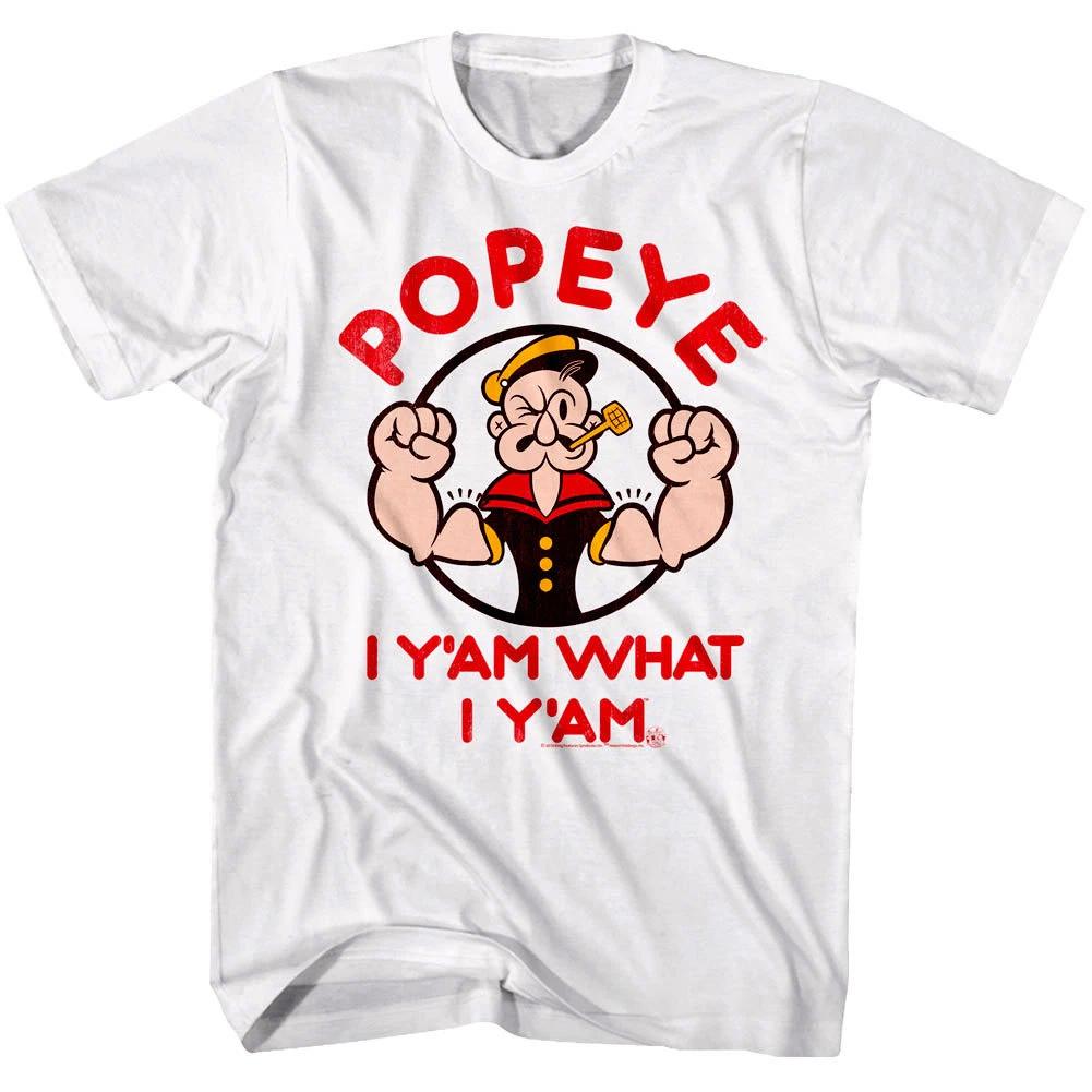 Popeye The Sailorman Yam What I Yam Men's T Shirt Cartoon Sailor Vintage Top
