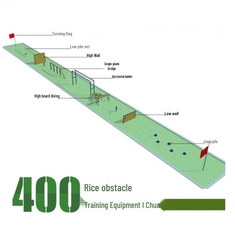 Standard In-Ground 400M Obstacle Course Low Wall