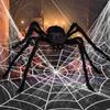 Halloween Giant Black Plush Spider Decoration Oversized Spider Decoration Props Party Chamber Prank Simulation Plush Spider