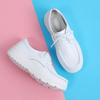 Fashion Women Walking Shoes Loafers Wedge Heels Slip Ons Thick Soles Versatile and Comfortable Nurse Work Shoes White