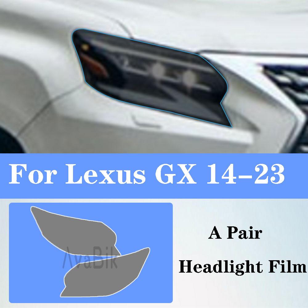 For Lexus GX GX460 2014- Car Headlight Protective Film Cover Front Light Smoked Black TPU Sticker Anti-scratch Accessories