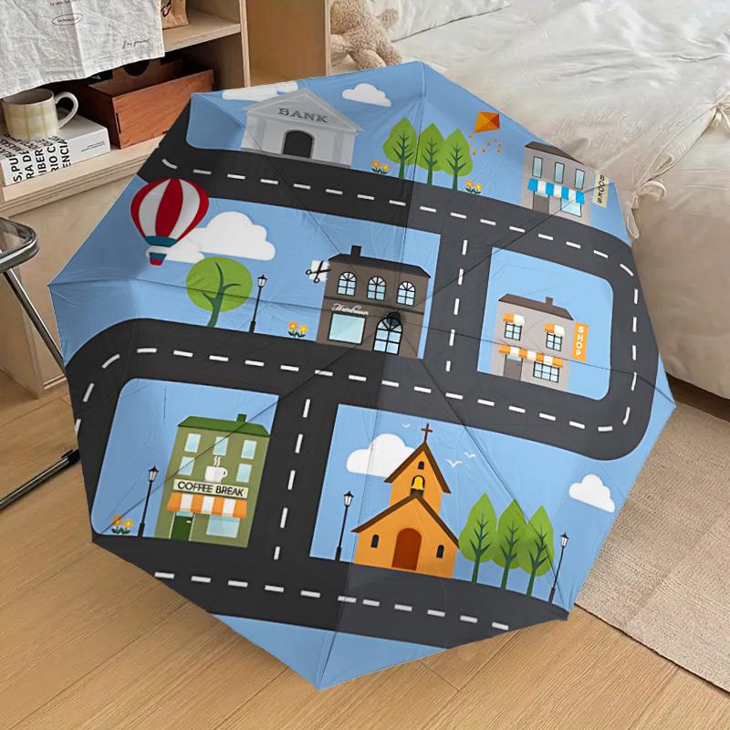 1PC street shop Umbrella-8-Rib Reinforced Portable Folding Travel Suitable for All Seasons Outdoor Daily Use-G369