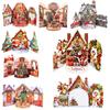 Multicolor Christmas Greeting Cards Santa Xmas Tree 3D Christmas Card  Christmas Season