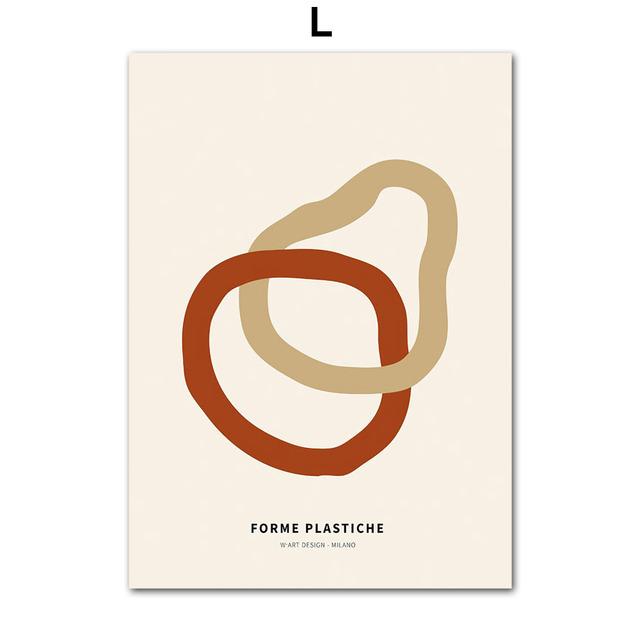 Abstract Mid-Century Modern Lines Nordic Gallery Wall Medieval Art Canvas Painting Posters Print Pictures for Living Room Decor No Frame