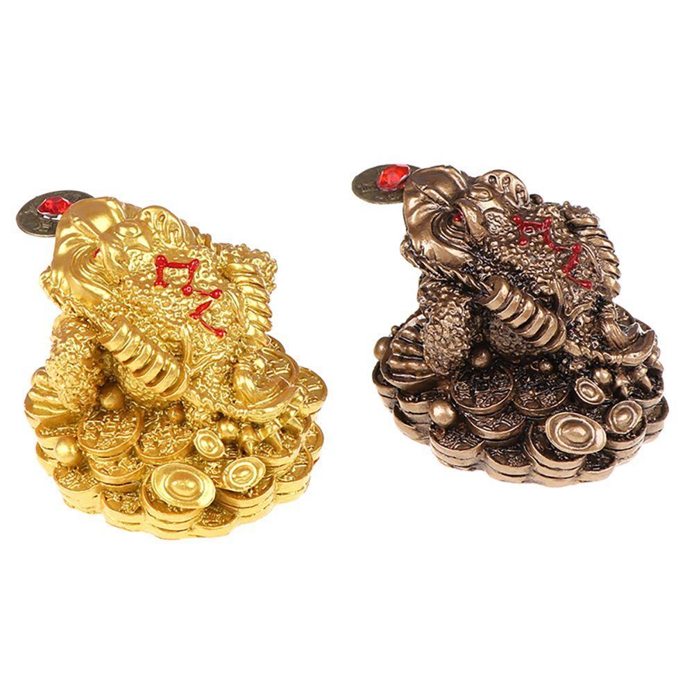 Gifts Golden Bring Luck Wealth Toad Statue Chinese Golden Frog Desktop Decoration Feng Shui Toad