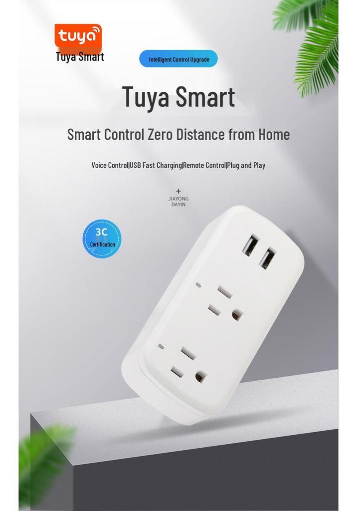 Smart WiFi Power Strip: US Standard, Dual USB, Voice Control, Mobile App Remote, Timer Switch.