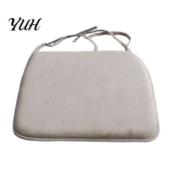 Cozy Velvet Seat Cushion for Daily Use Plush Chair with Ties, Soft Non-slip Cushion, 15.75" Pad Student Dorms x Warm Office Dining Anti-slip Thickened