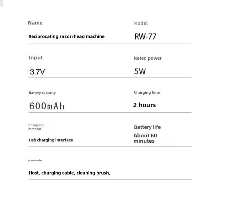 Мужская аккумуляторная моющаяся электробритва с тремя лезвиями