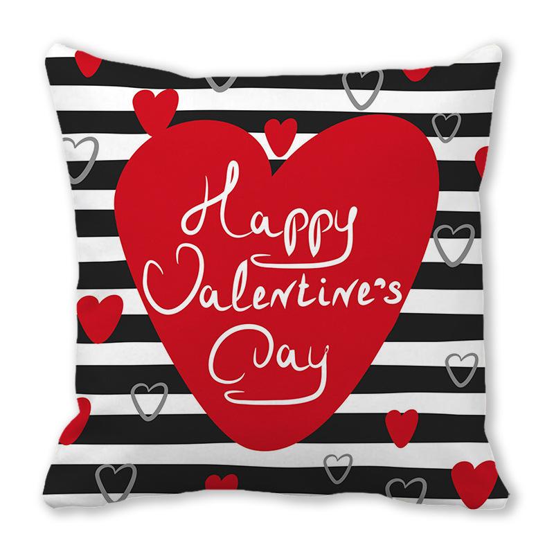 Big Love Valentine'S Day Digital Printing Short Plush Pillow Covers Decorative For Car Sofa Office Cushion Cover Home Goods