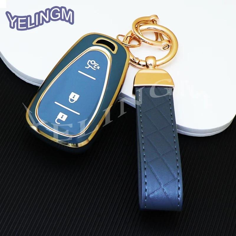 AABHK1 2/3 Buttons Remote Smart Key Case for Chevrolet Spark Camaro Volt Bolt Trax Malibu Cruze TPU Car Key Shell Keychain Auto Cover
