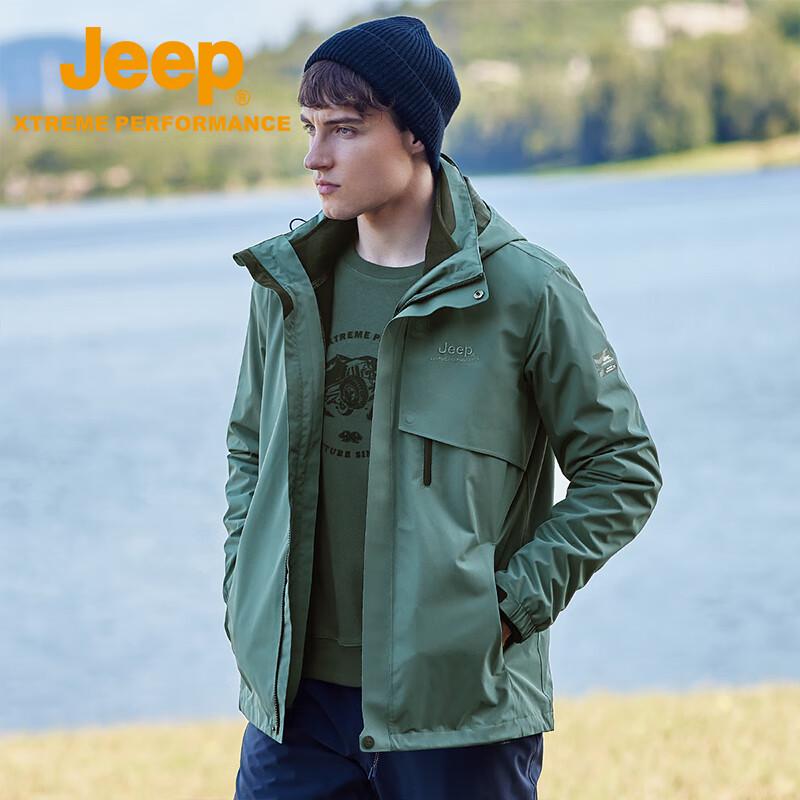 Jeep Men's Detachable Waterproof Warm Fleece 3-in-1 Jacket