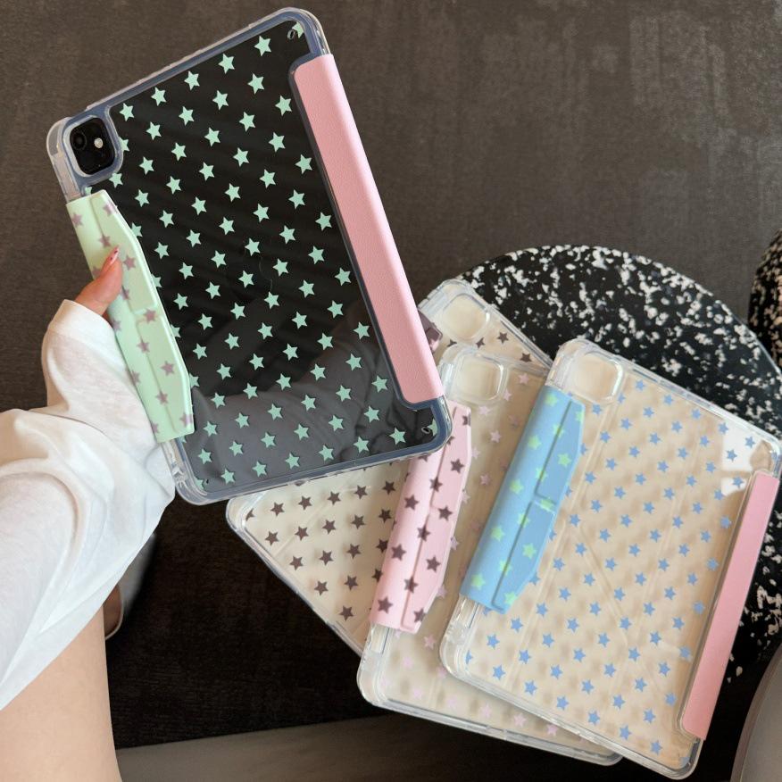 Buckle iPad Pro Case: Four-Color Star Design for 2025/2021 Versions