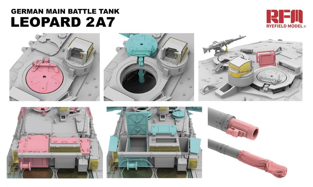 Ryefield Models Немецкий основной боевой танк Leopard 2A7 с бонусными деталями Пластиковая модель RFM5108 1/35