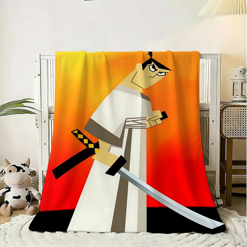 Movie Samurai Jack Throw 240g Flannel Blanket Lightweight Soft Skin-friendly Summer Thin Throw Blanket