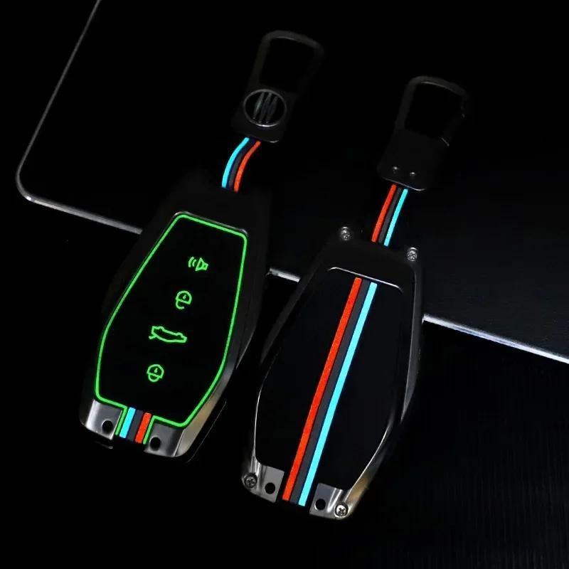 4 buttons Metal + silicone car key case cover shell for Renault Grand Koleos Geely Coolray X6 Emgrand 2024 2025 Accessories