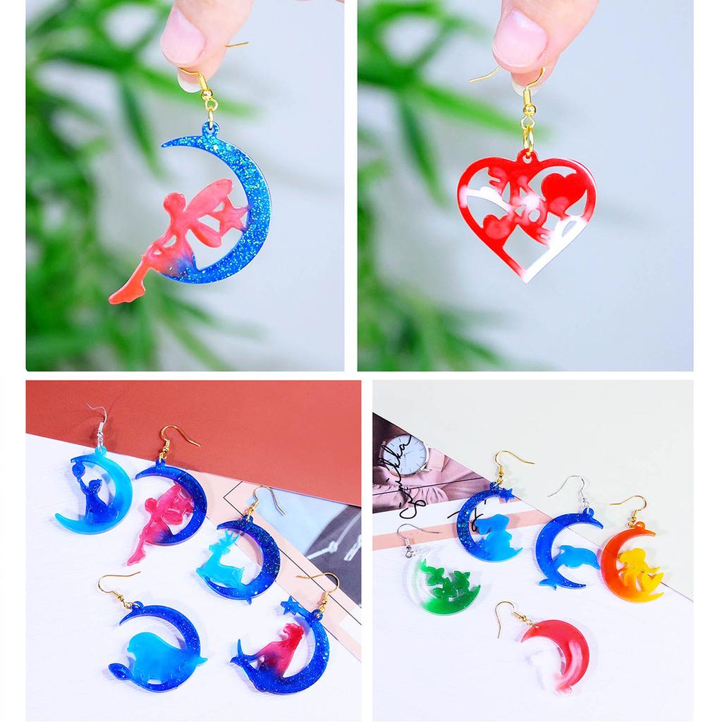 Силиконовая форма для серег, форма для эпоксидной смолы, инструменты для литья ювелирных изделий, формы для ушных украшений для DIY серег-подвесок