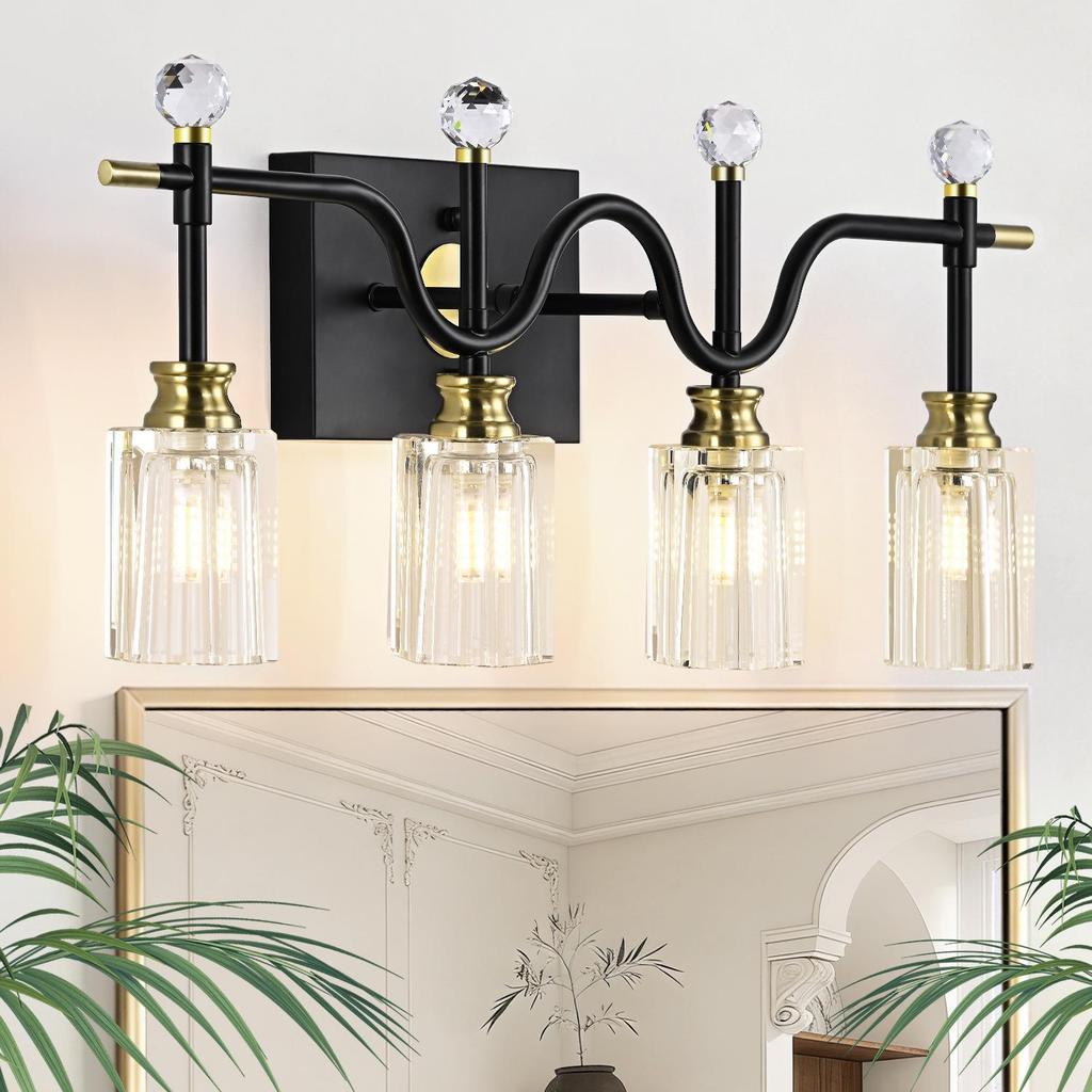 Retro Crystal Wall Lamp for Vanity, Living Room, Bedroom, or Study