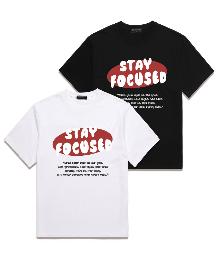 Ujeu Футболка оверсайз с коротким рукавом Stay Focused (Ds023) белый