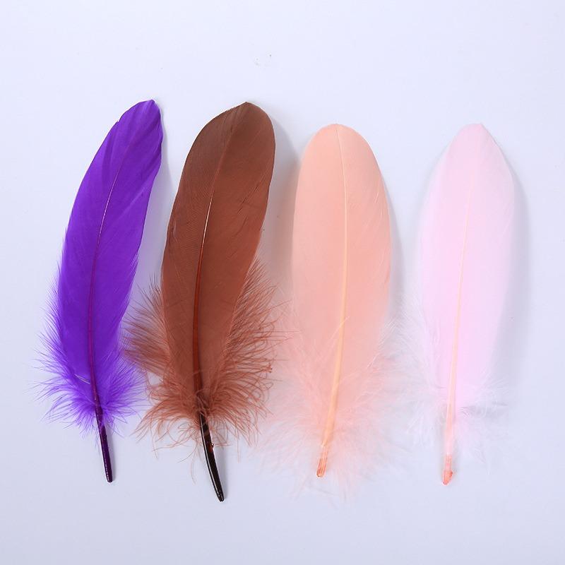 Colorful Party Feathers Craft Natural Goose Feather For Diy Home Decor White Wedding Feathers 100Pcs/Pack Garment Accessories