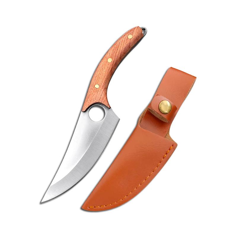 Кованый кухонный нож для разделки мяса, острый нож для повара, нож для обвалки мяса, нож для очистки овощей и фруктов, универсальный нож для рыбалки с ножнами