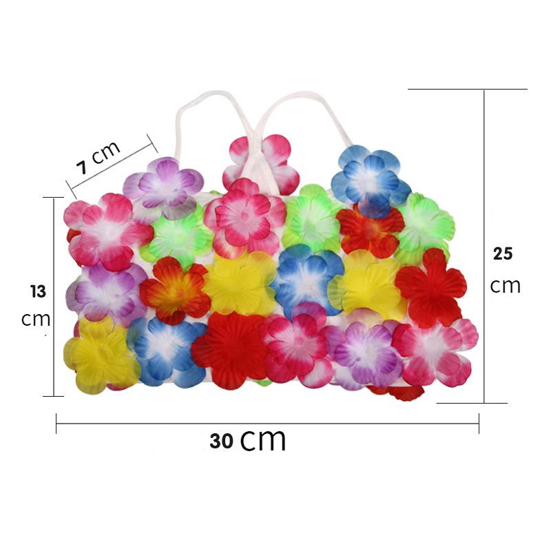 Анимация Ролевые игры Хэллоуин Косплей Костюм производительность 6 шт. утолщенный Гавайский цветок Лей повязка на голову гирлянда венок Хула юбка из травы бюстгальтер для детей