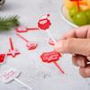 Рождественский набор вилок для фруктов Еда Палочка для нарезанных фруктов Вилка для животных Пластиковая зубочистка Палочка для бенто Аксессуары