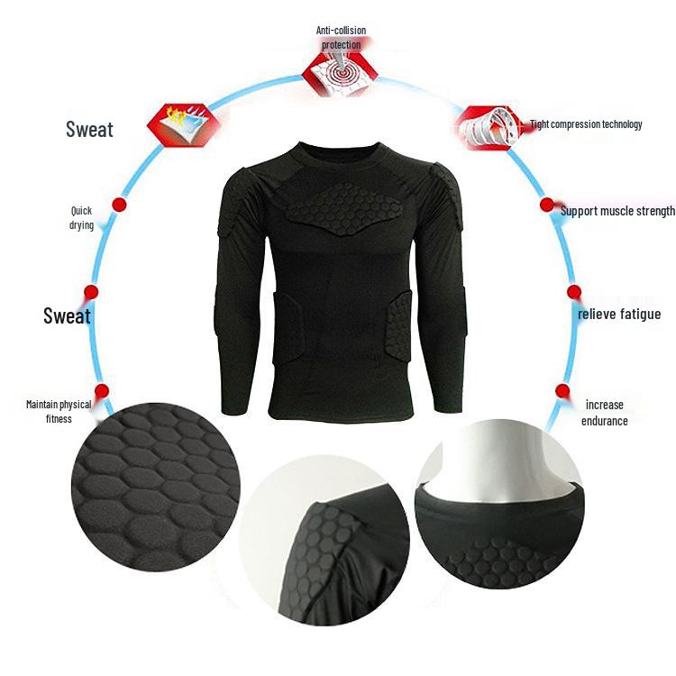 Quick-Dry Anti-Collision Long Sleeve Tight Rugby & Basketball Training Shirt