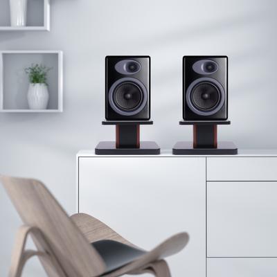 2 шт. Подставки для динамиков для компьютера/книжной полки/студийного монитора, Древесно-стружечная плита для настольного держателя динамиков, Управление аудиокабелями