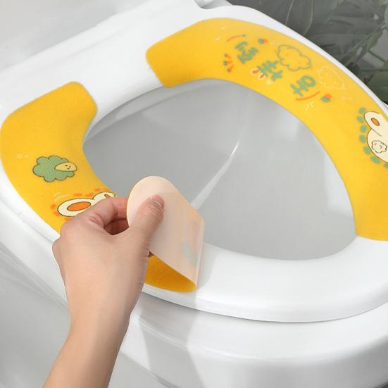 1 пара чехлов на сиденья унитаза изысканный узор универсальный моющийся практичный крой свободный мультяшный принт коврики для унитаза с подъемником для домашнего хозяйства