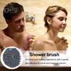 Силиконовая щетка для ванны, отшелушивающая щетка для чувствительной кожи, с массажными колоннами и нескользящей ручкой, щетка для тела