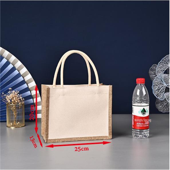 MUJI Burlap Hand-held Gift Bag - Stylish Blank Small Batch Shopping Bag