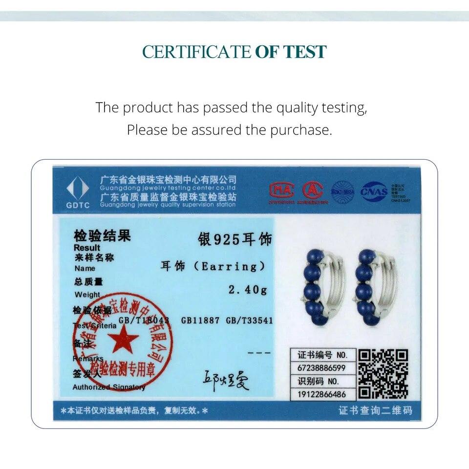 Bamoer 925 Sterling Silver Blue Planet Hoop Earrings Stacked Blue Stone Ear Buckles for Women Daily Wearing Fine Jewelry Gift