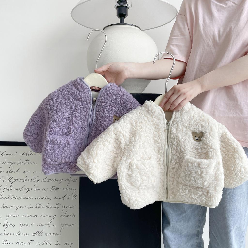 Пальто для девочек осень и зима 2024 г. Новое детское утепленное зимнее пальто с флисовой подкладкой в стиле вестерн для малышей Теплая одежда из овечьей шерсти