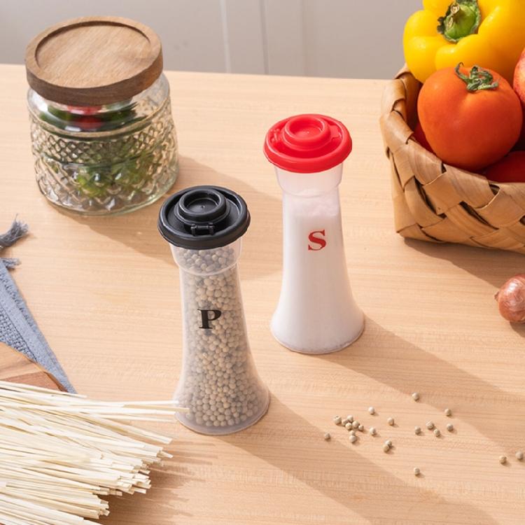 2 шт. Компактные пластиковые баночки для специй, соли, сахара и перца, портативный дозатор для приправ, кухонный инструмент.