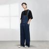 Plus Size Denim Overalls Men's Trend Korean Version of Loose Wide-leg Overalls One-piece Performance Suspenders