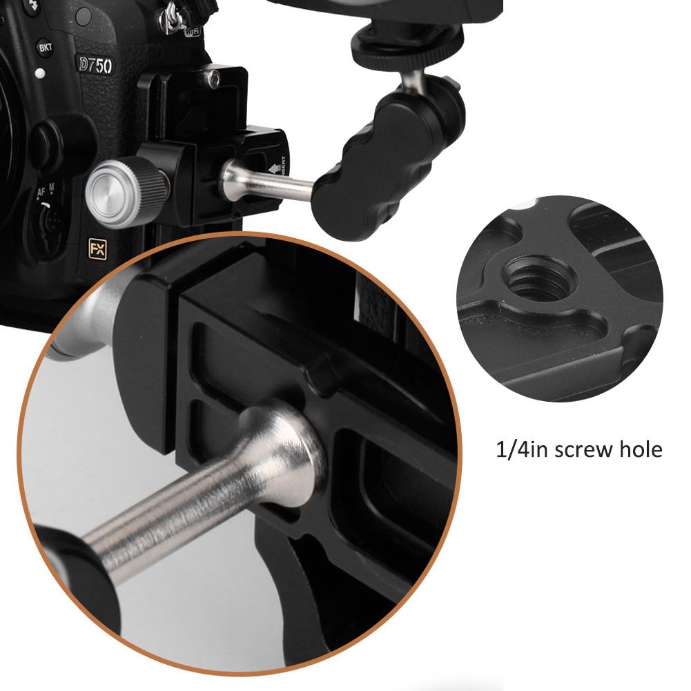 Mini Clamp Extender with Cold Shoe 1 4   Screw Hole for L Bracket Quick Release Plate