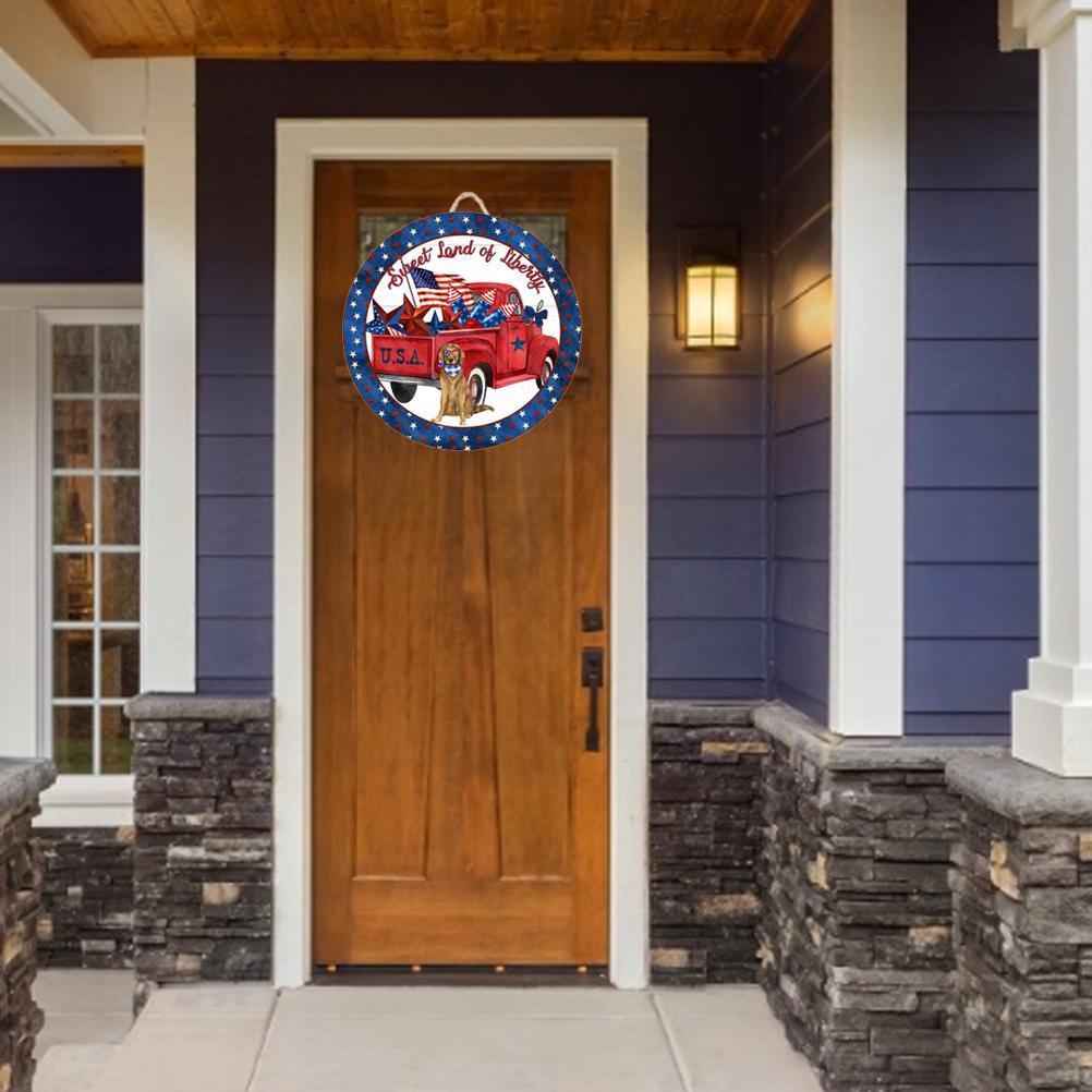 4th of July Wooden Sign Memorial Day Patriotic Sign Independence Day Decoration for Home Wall Front